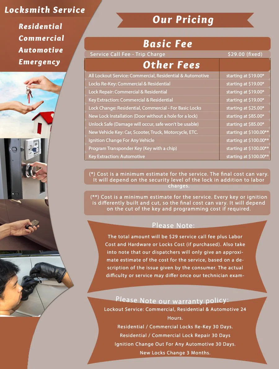 Orlando Affordable Locksmith Orlando, FL 407-498-2320 - price-list